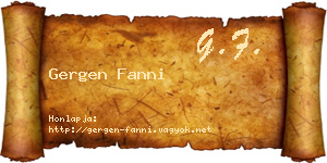 Gergen Fanni névjegykártya